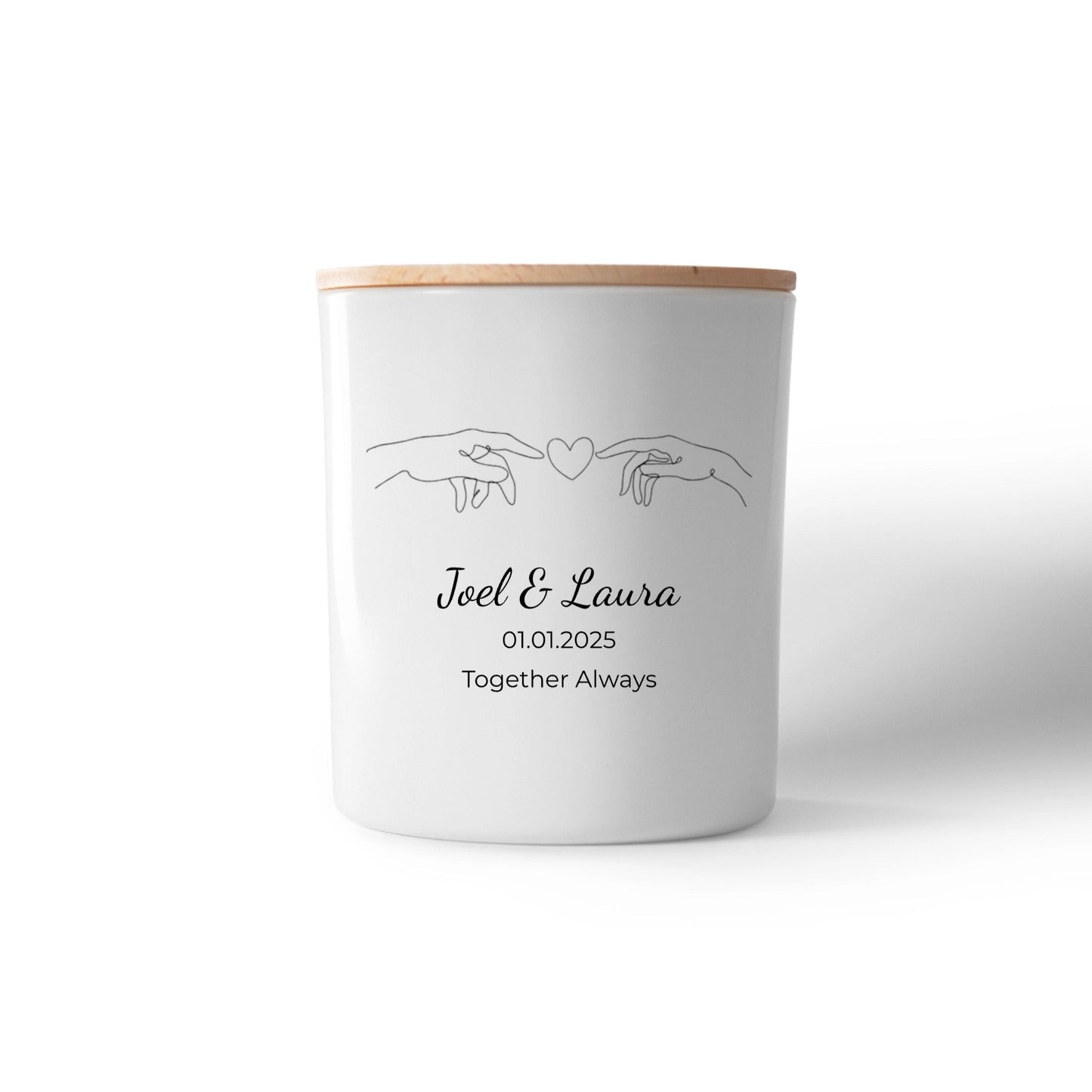 Lines of Love Personalised Couple Candle – Custom Anniversary, Wedding & Engagement Gift