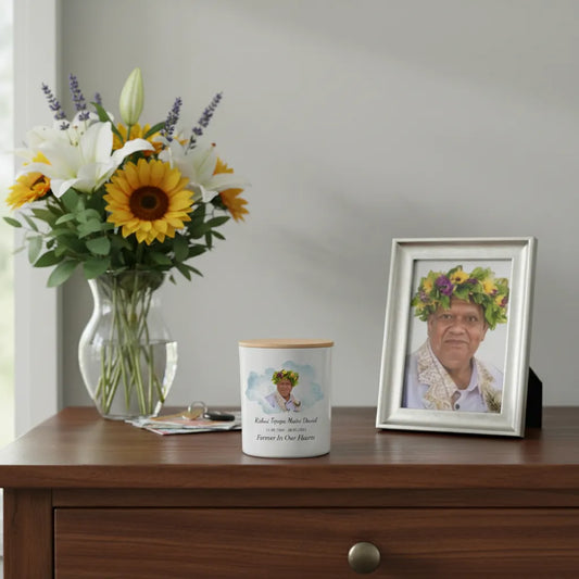 Personalised Watercolour Memorial Candle – Custom Photo & Message
