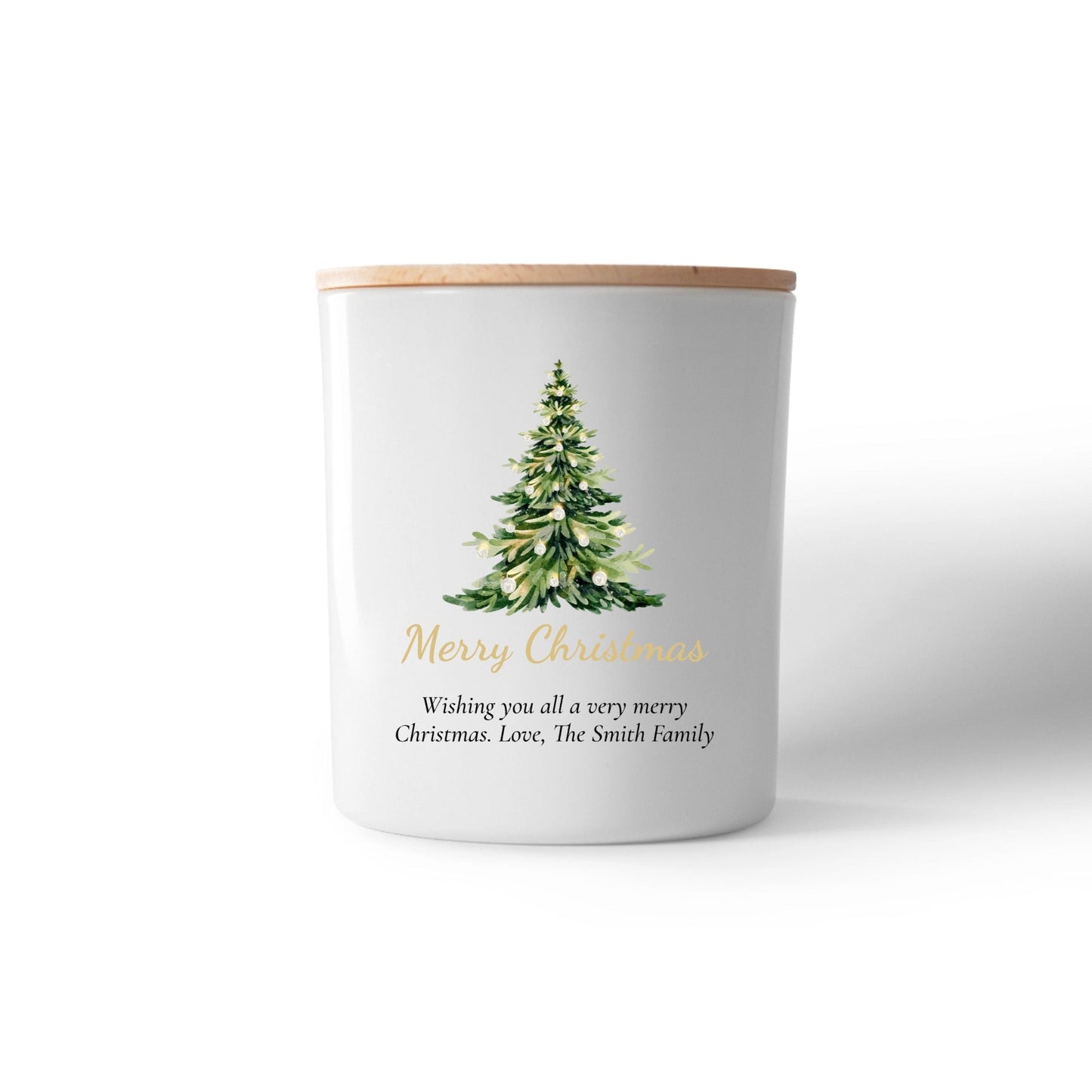 Personalised “Christmas Tree” Candle – Add Your Message