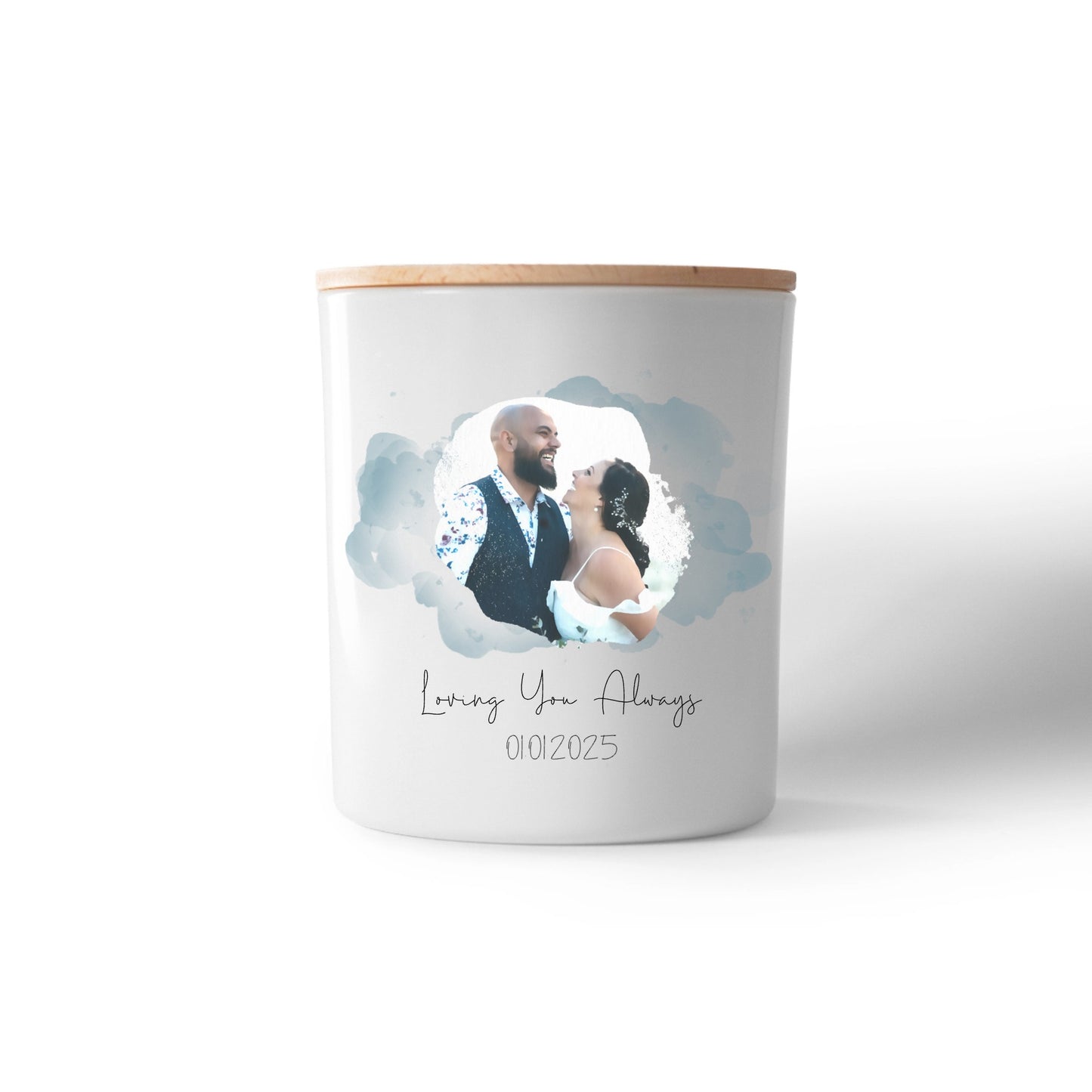 Personalised Photo Candle – Custom Wedding, Anniversary & Couple Gift