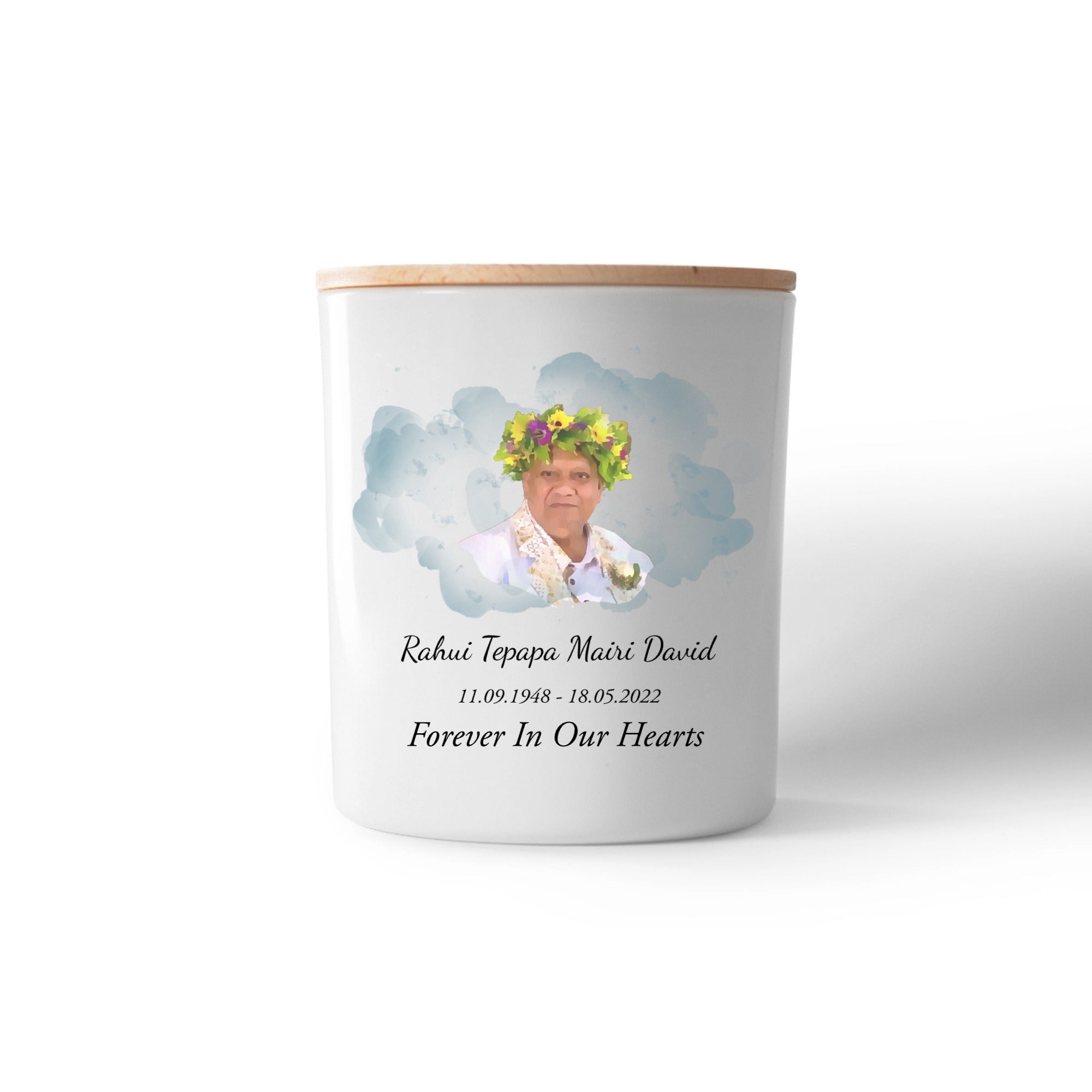 personalised photo remembrance candle