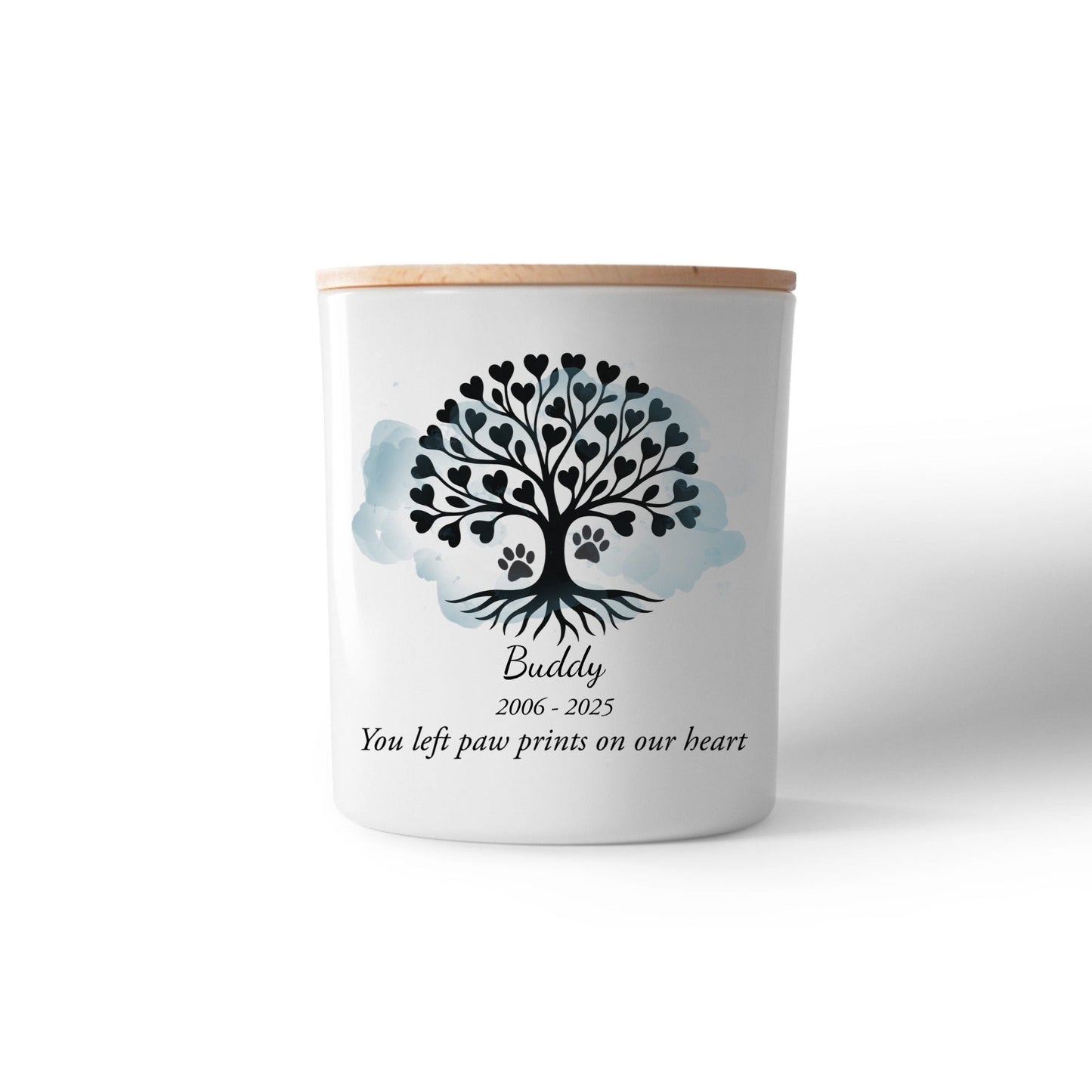 Pet Tree of Life Memorial Candle – Personalised Remembrance Gift with Names & Dates