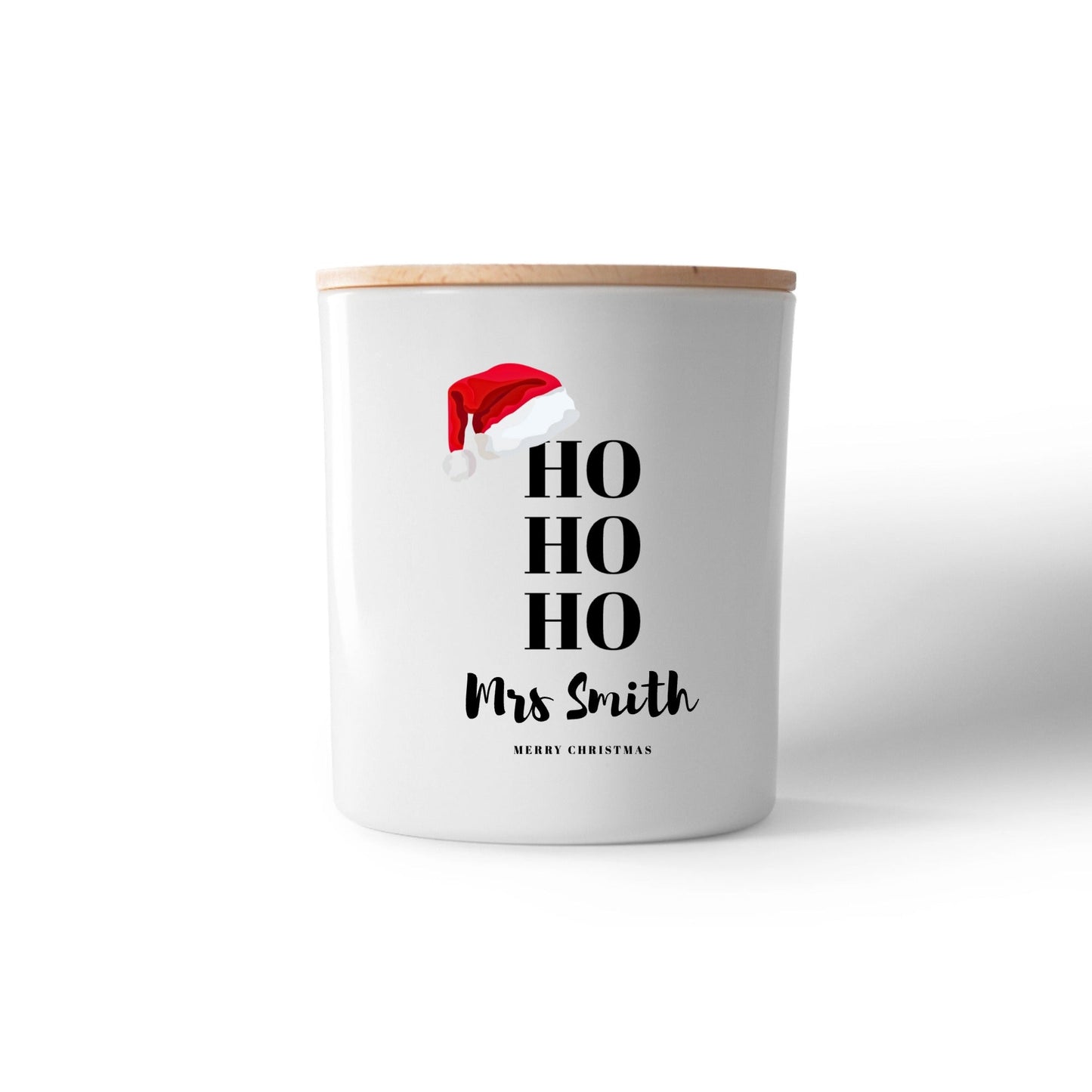 “Ho Ho Ho Santa Hat” Candle – Add Name or Message