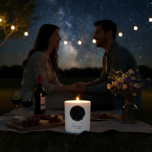 Personalised Star Map Candle – Custom Night Sky Gift for Anniversaries, Weddings & Birthdays
