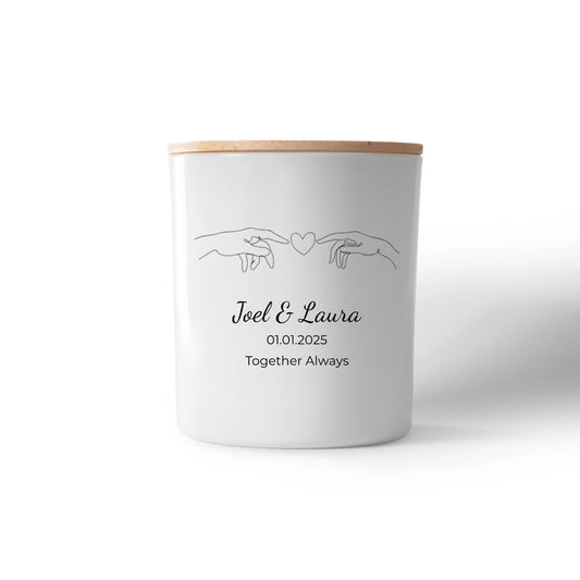 Lines of Love Personalised Couple Candle – Custom Anniversary, Wedding & Engagement Gift