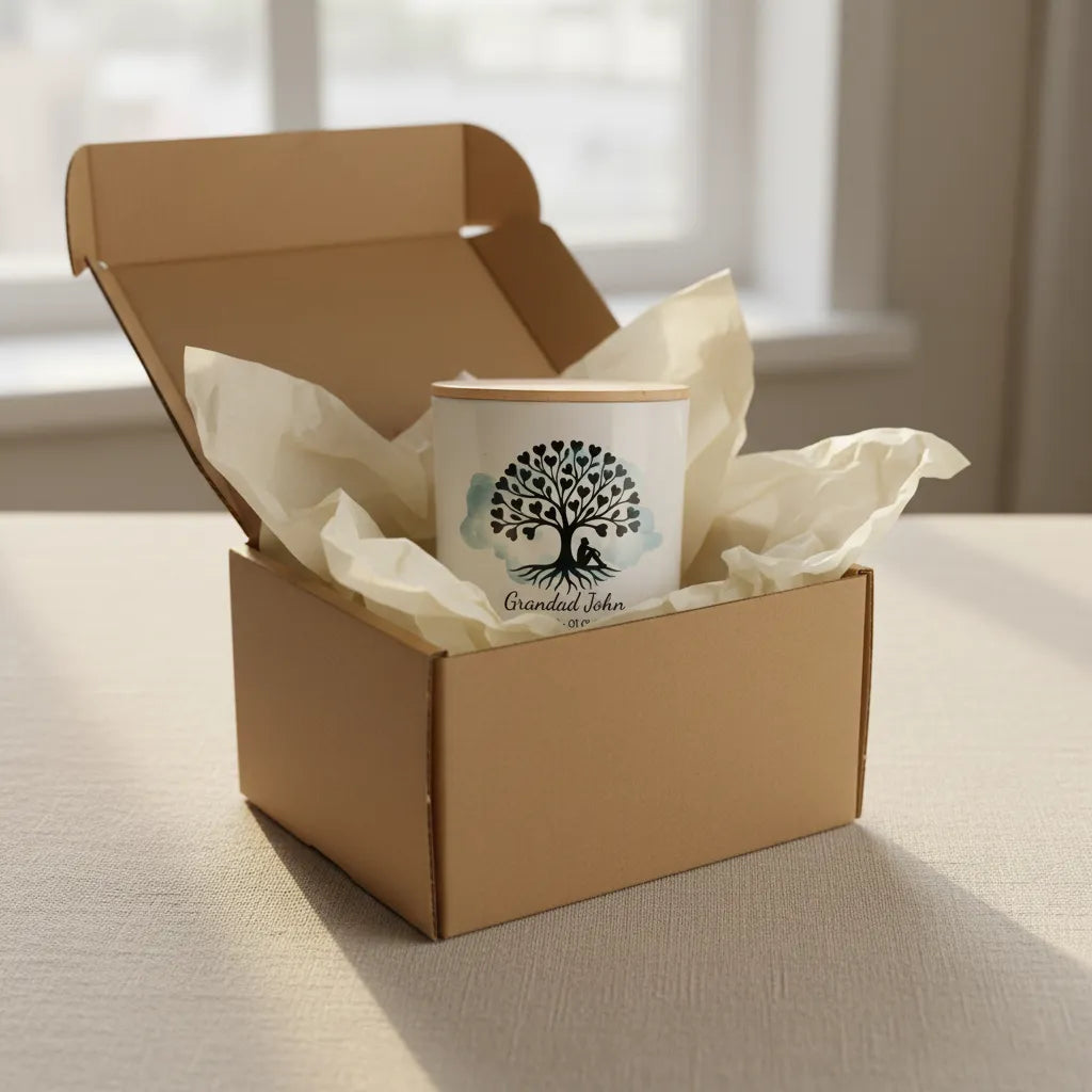 Tree of Life Memorial Candle – Personalised Remembrance Gift with Custom Name & Dates