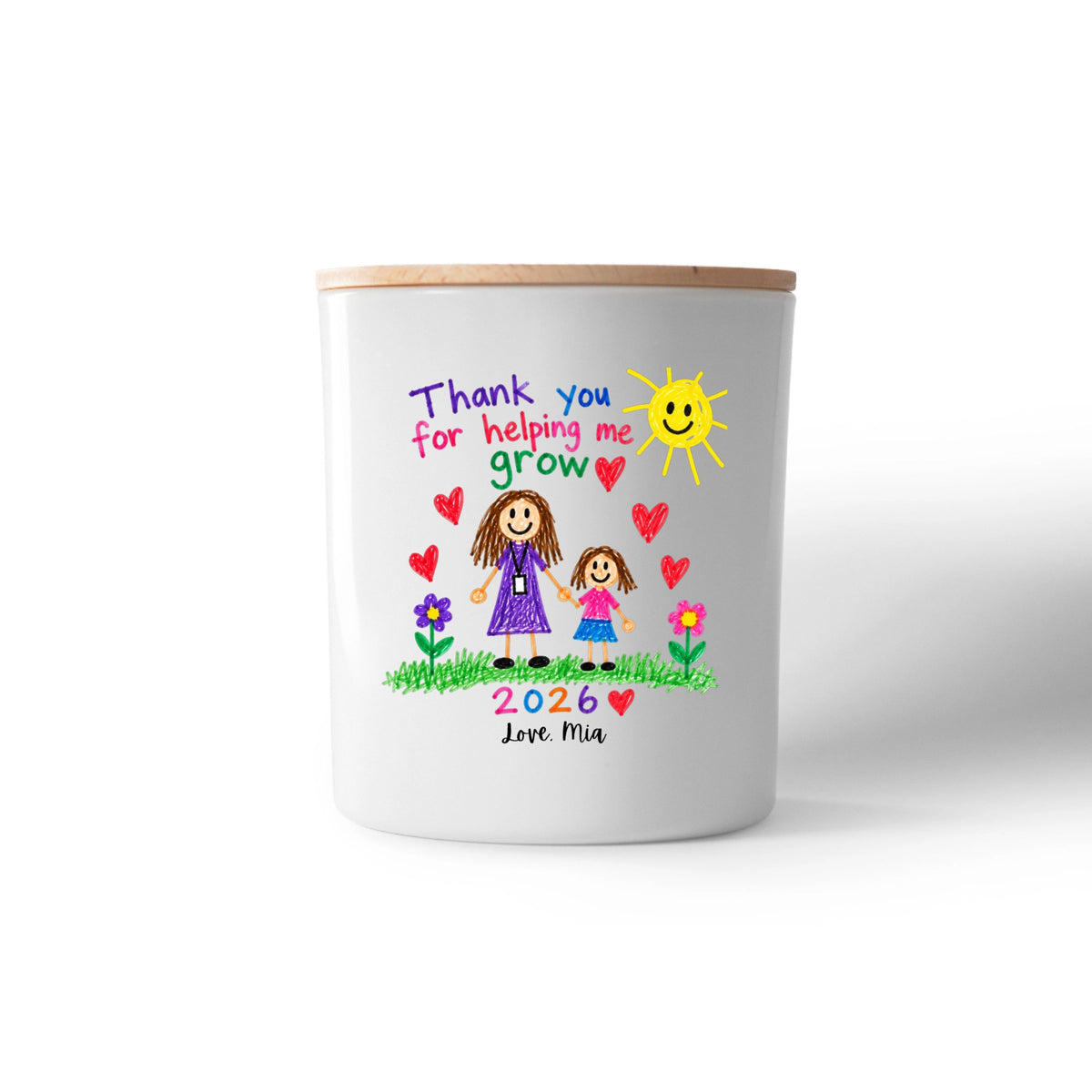 Thank You Teacher Artwork Candle