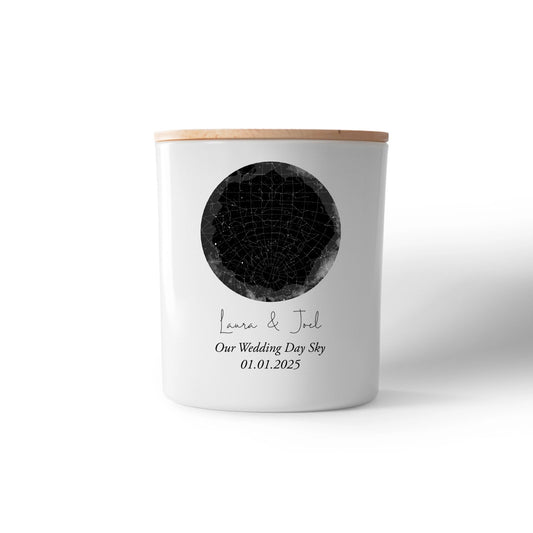 Personalised Star Map Candle – Custom Night Sky Gift for Anniversaries, Weddings & Birthdays