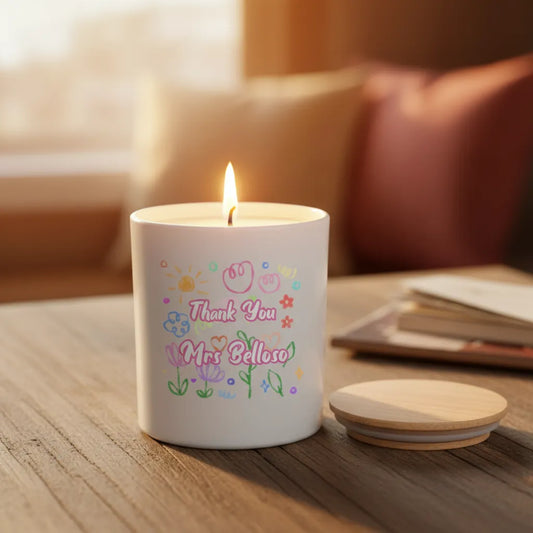Personalised “Thank You Teacher” Candle – Custom Name Gift