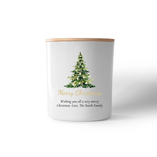 Personalised “Christmas Tree” Candle – Add Your Message