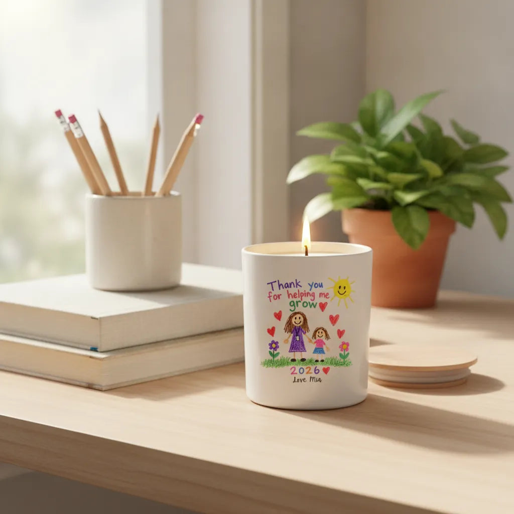 Thank You Teacher Artwork Candle