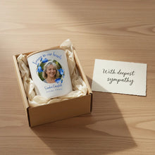 Forever In Our Hearts Bluebell Memorial Candle – Personalised Photo Tribute with Name & Dates