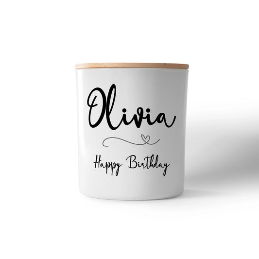 Personalised “Minimalist Birthday” Candle – Custom Name