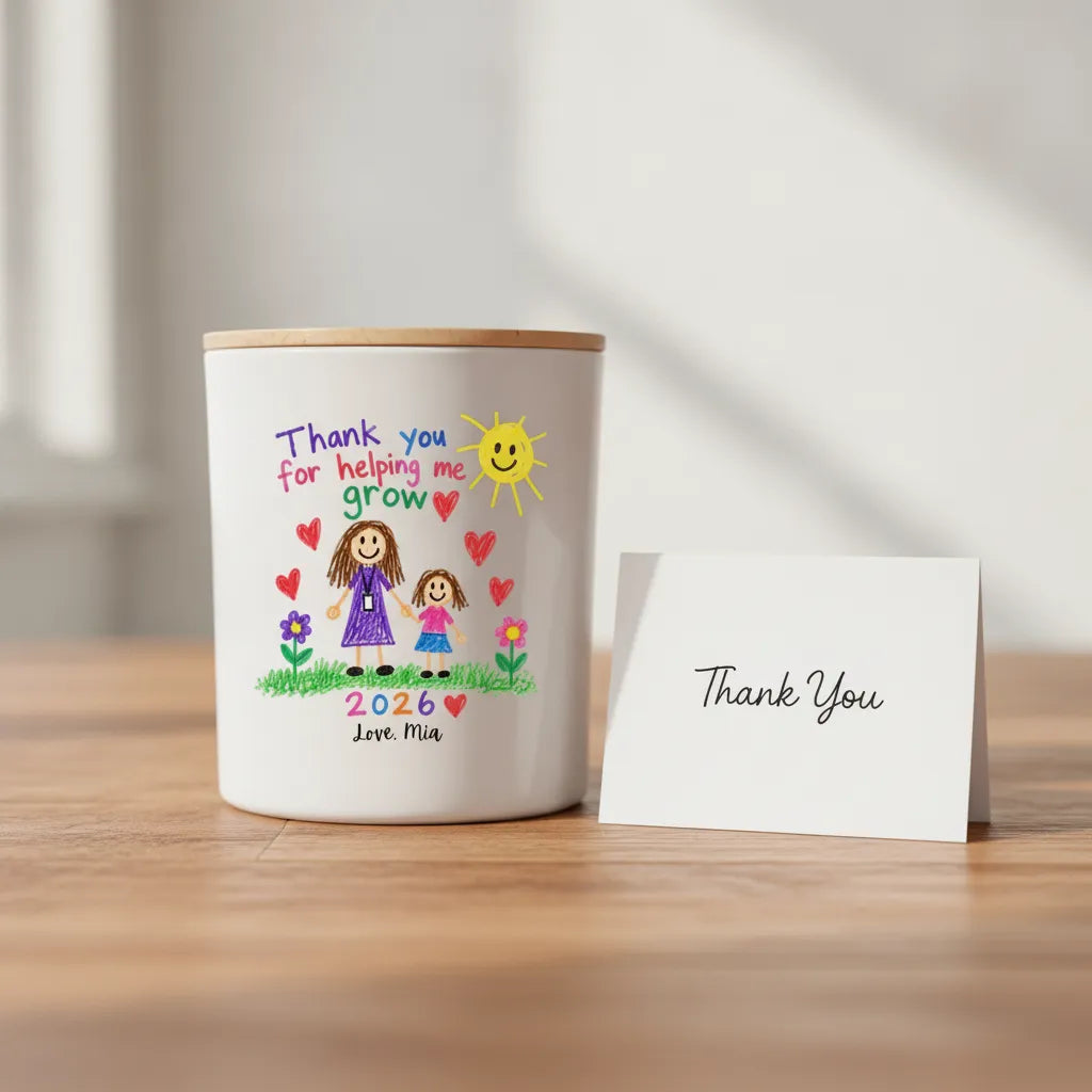 Thank You Teacher Artwork Candle