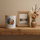 Forever In Our Hearts Bluebell Memorial Candle – Personalised Photo Tribute with Name & Dates