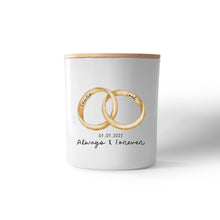 Wedding Rings Personalised Candle – Custom Anniversary, Engagement & Wedding Gift