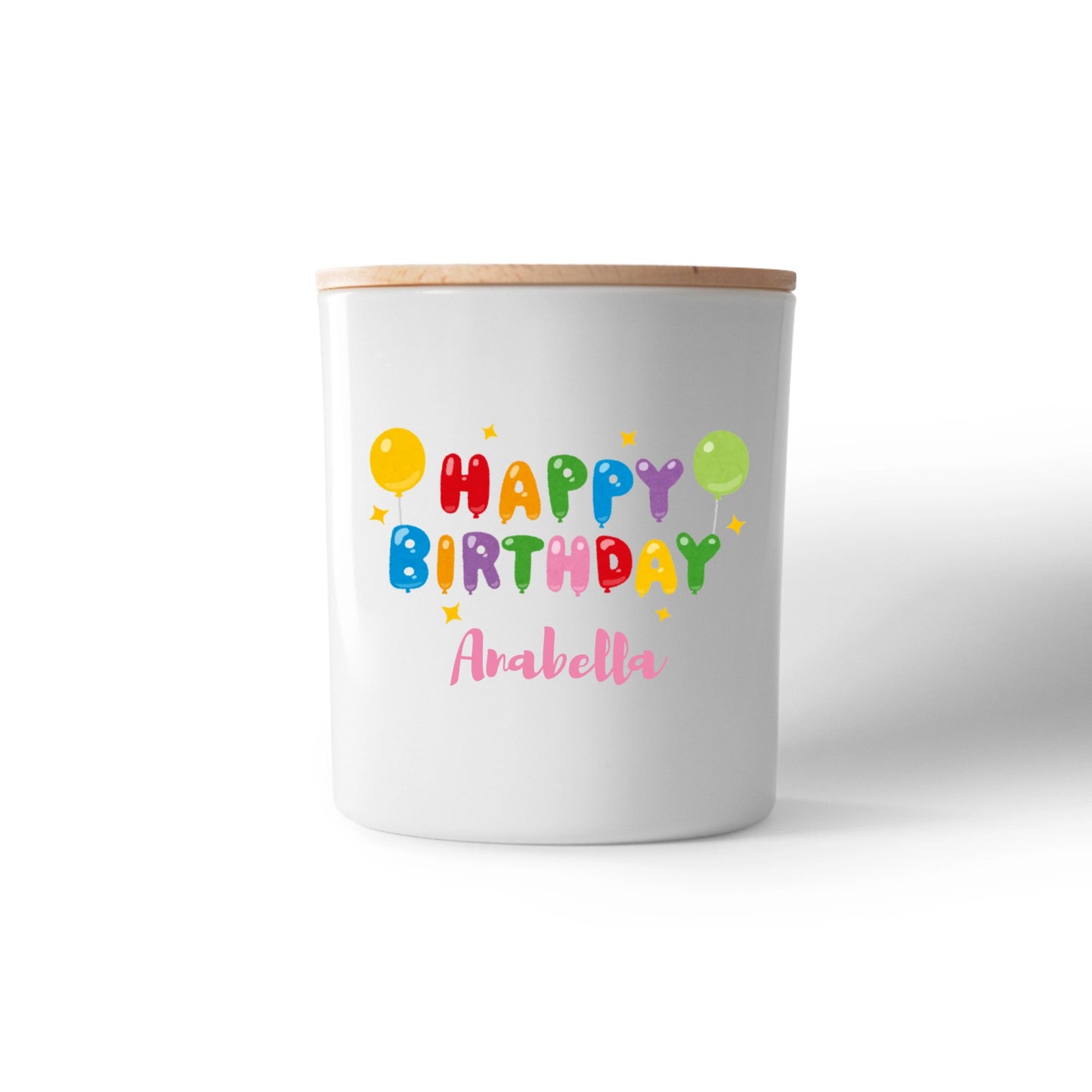 Personalised “Happy Birthday Balloons” Candle – Custom Name