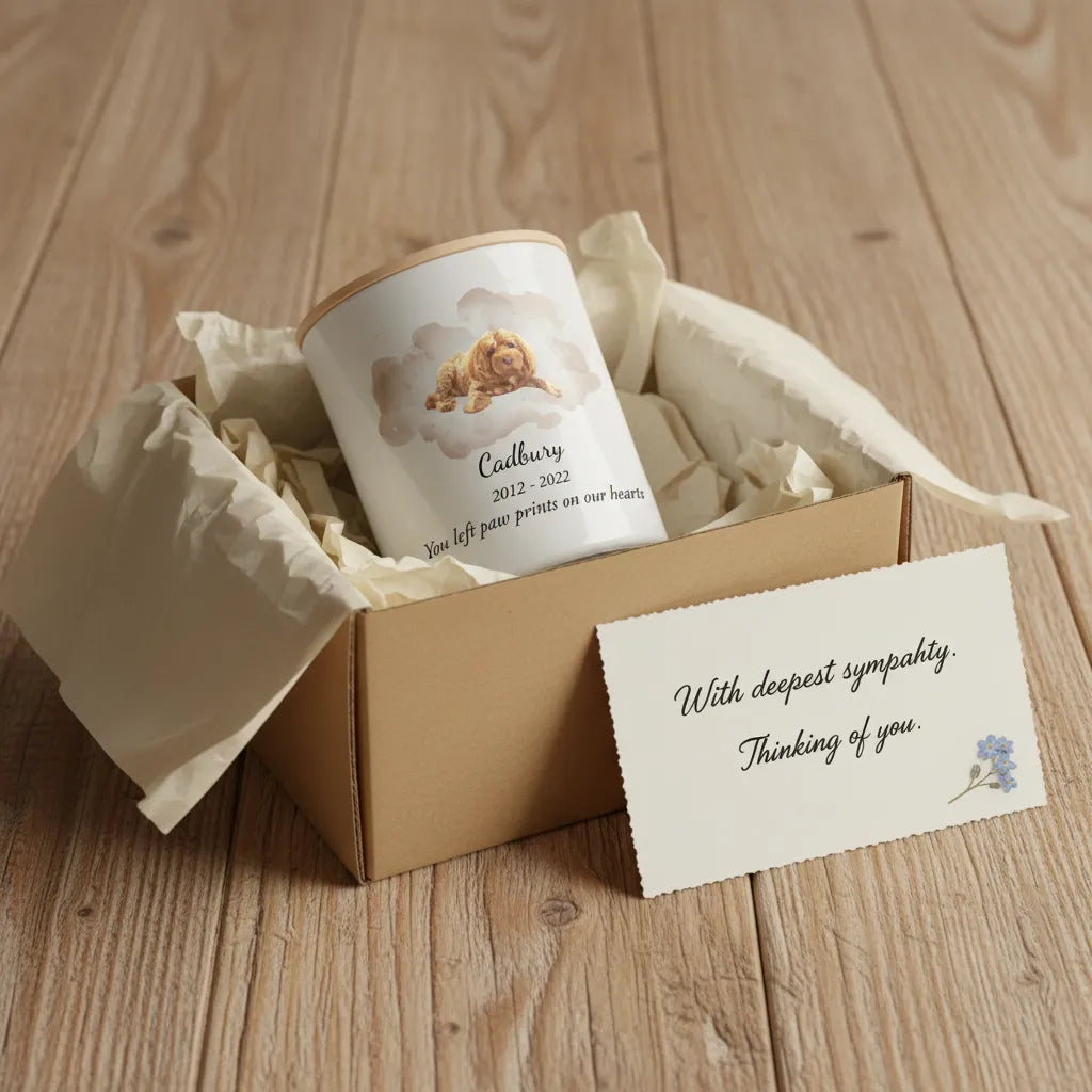 Personalised Pet Watercolour Memorial Candle – Custom Photo & Message