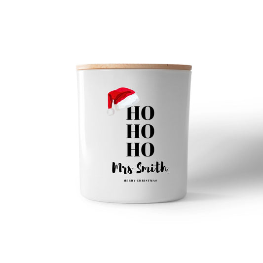 “Ho Ho Ho Santa Hat” Candle – Add Name or Message