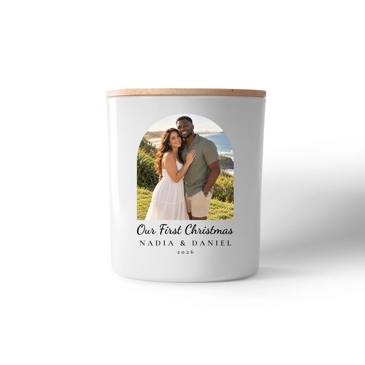 Our First Christmas Personalised Photo Candle